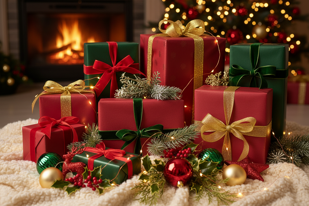 Imagen navideña para guía de regalos